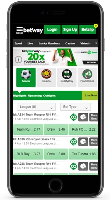 betway homepage on ios