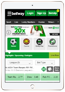 betting line in betway mobile site