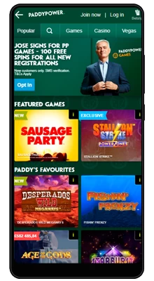 games in the paddy power mobile app for android