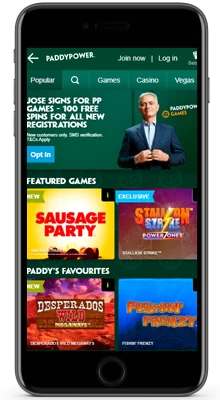 games in the paddy power mobile app on ios