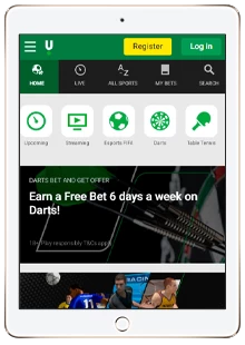 mobile version of the unibet site
